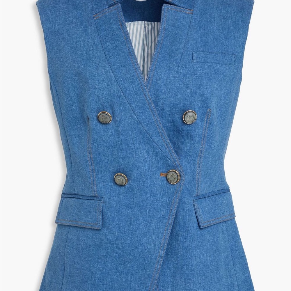 Veronica Beard Amika Blue Double-Breasted Vest- nwt 12